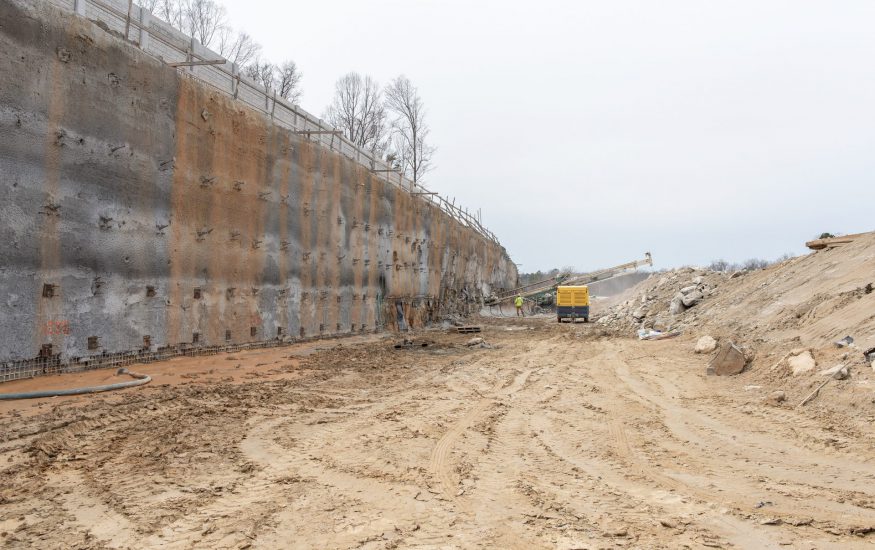 new soil nail wall with shotcrete