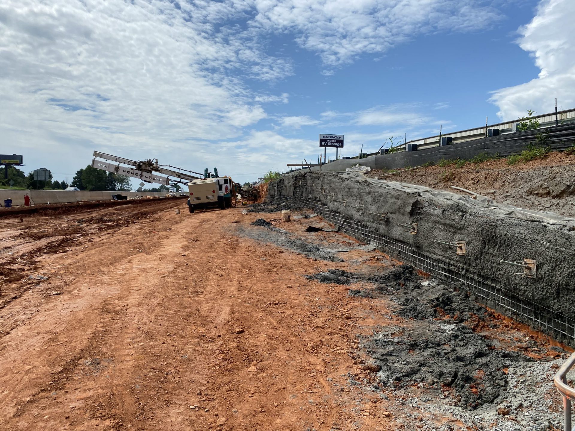 concrete soil nail wall installation